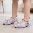 thumbnail image 2 of Gyujnb Girls' Sparkle Sequin Bow Formal Party Shoes Adjustable Strap Comfortable Low Heel Wedding Footwear, Closed Toe,9.5-10 Years, 2 of 9