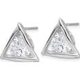 thumbnail image 2 of Sterling Silver Rhodium-Plated Polished Cz Triangle Post Earrings (Width 16) (Length 14.4) - Jbsp, 2 of 5