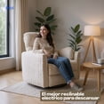 thumbnail image 3 of Blue Room Sillón Reclinable Giratorio con Mecedora-Eléctrico Ashford -Tela Acolchonada Beige, 3 of 8