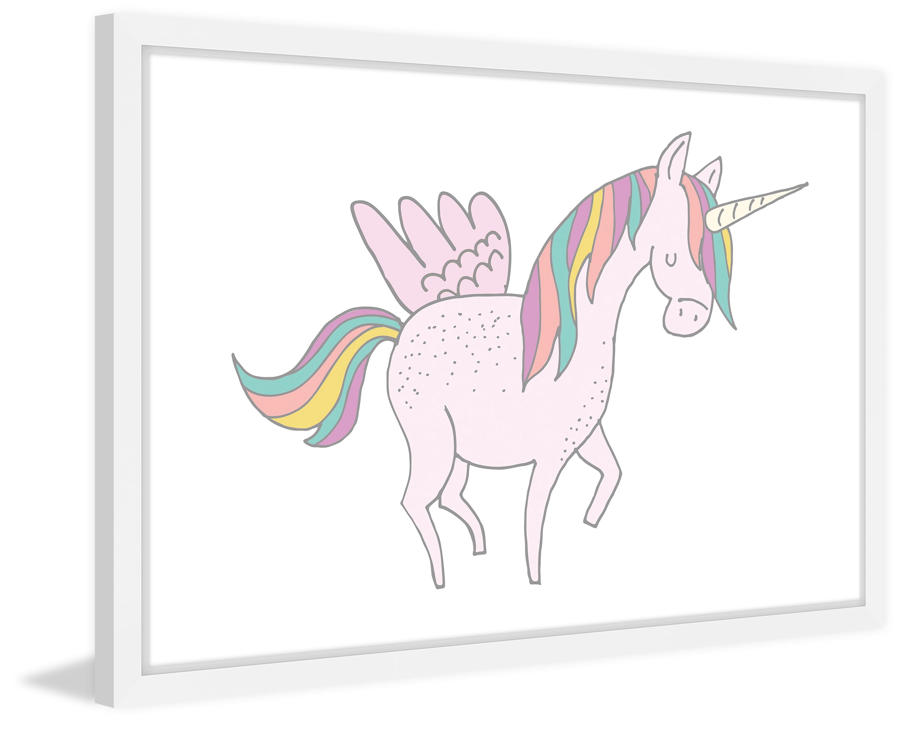 "Winged Unicorn" Framed Painting Print