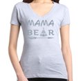 thumbnail image 1 of Shop4Ever Women's Mama Bear Teepee Grey Feather Slim Fit V-Neck T-Shirt, 1 of 5