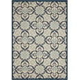 thumbnail image 2 of Nourison Caribbean Indoor/Outdoor Geometric Floral Ivory/Navy 2'6" x 4' Area Rug, (3' x 4'), 2 of 6