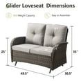 thumbnail image 2 of Gymojoy Outdoor 2-Person Wicker Rocking Bench,Patio Glider Porch Loveseat 2 Seater Couch Sofa with Cushions for Backyard,Porch,Balcony, 2 of 13