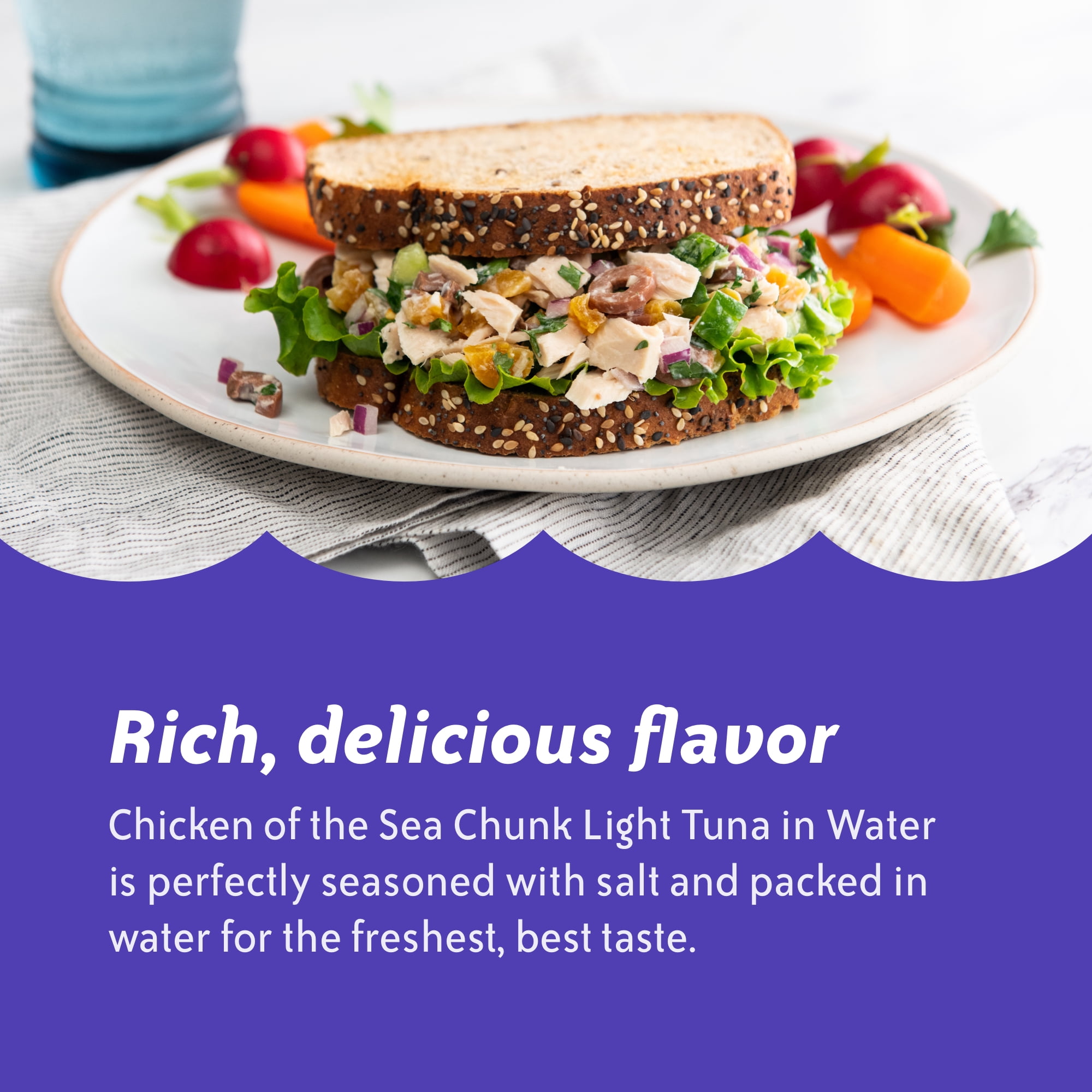 (2 pack) (4 Pack) Chicken of the Sea Chunk Light Tuna in Water, 5 oz