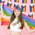 thumbnail image 4 of Progress Rainbow Pride Flags Banner String,32.8 ft 40 Pcs LGBT Flags Banner for Rainbow Transgender LGBT Gay Lesbian Pride Bars Decoration, 4 of 8