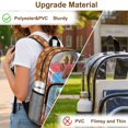 thumbnail image 6 of ZIATUBLES Clear Backpack Heavy Duty, Brown Pet Mom Paw Print Fabric & PVC Transparent Bag, Large Capacity See Through Backpack for School College Work Travel Security, 6 of 7