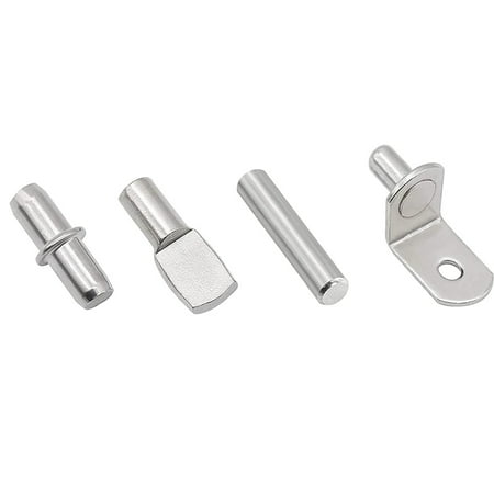 

104Pcs Shelf Pins Kit 4 Styles Nickel Plated Shelf Support Pegs Bookshelf Pegs for Shelves Cabinet Shelf Bracket Pegs