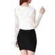 thumbnail image 4 of Top De Encaje Con Bordado De Flores Allegra K mangas largas transparentes Para Mujer Blanco XS, 4 of 4