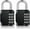 2P, Black, variant on Padlock, Combination Lock 4 Digits, Outdoor Padlock Weatherproof for Gym Locker, Garden Fence Gate (Black)