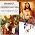 thumbnail image 6 of FaithHeart Sturdy Cross Pendant Necklace Mens Womens Gold Plated Stainless Steel Catholic Christian Church Praying Jewelry Charms Gift for Dad, 6 of 11
