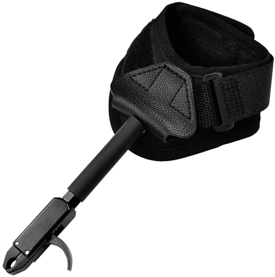 Adjustable Black Wrist Strap Linkboy Archery Compound Bow Release 