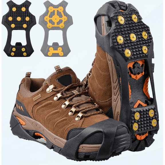 Ice Snow Cleats for Shoes and Boots,Walk Traction Cleats Crampons Anti Slip 11 Studs Ice Snow Grippers Over Shoe for Men Women Walking on Snow Ice