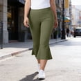 thumbnail image 5 of Ruimatai Women's High Waist Flare Capris Stretchy Trousers for Yoga & Casual Daily Wear, 5 of 6