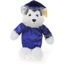 Made by Aliens Plush Stuffed Animal Toys 12 Inches Present Gifts for Graduation Day, Personalized Text, Name or Your School Logo on Gown, Best for Any Grad School Kids (Graduation Husky Blue Gown)