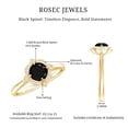 thumbnail image 6 of Rosec Jewels Vintage Style Black Spinel Engagement Ring - AAA Quality - Black Spinel Ring with Diamond Halo - with Jewelry Box, 18K Yellow Gold, US 5.00, 6 of 9