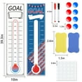 thumbnail image 3 of 2 Pcs Fundraising Thermometer Goal Charts, Double-Sided 10 x 39.5 Dry Erase Goal Trackers Chart Thermometer Goal Setting Wall Poster, Sticker for Home School Office Fundraising (blue), 3 of 4