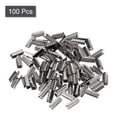 thumbnail image 3 of Uxcell Belt Buckle End Tips, 0.43 Inch Ribbon Crimp End Fasteners, Silver Tone 100 Pack, 3 of 7