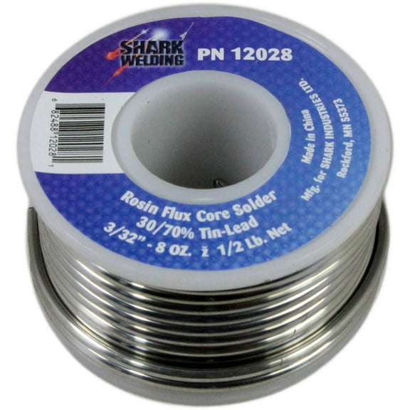 Shark 0.09375" Rosin Flux Ore Solder, 1/2 lb