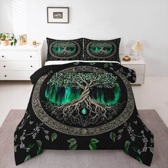 Homewish Tree Of Life 2pcs Bedding Comforter Set For Teens Boys Girls,Bohemian Theme Twin Comforter Sets,Starry Sky Breathable Bedding Set,Luxury Bedroom Decor,Reversible