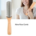 thumbnail image 4 of Hair Styling Comb Nine Row Comb Comb Professional Wood + Nylon Care for Scalp, 4 of 8