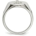 thumbnail image 3 of Chisel Stainless Steel Polished with Sterling Silver Cross and CZ Signet Ring - Ring Size 12.0, 3 of 8