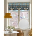 thumbnail image 4 of Brown Anchor Nautical Kitchen Valances for Windows Farmhouse Linen Window Valance Curtain for Living Room Window Treatment Vintage Coastal Navy Blue Wooden Valance Rod Pocket Topper, 42 x 12 Inch, 4 of 6