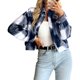 thumbnail image 4 of Txlixc Chaqueta a cuadros de otoño e invierno para mujeres Txlixc moda, 4 of 9
