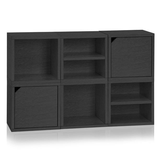 Way Basics Eco Stackable Connect Storage UnitFinishBlack,Type6 Cube