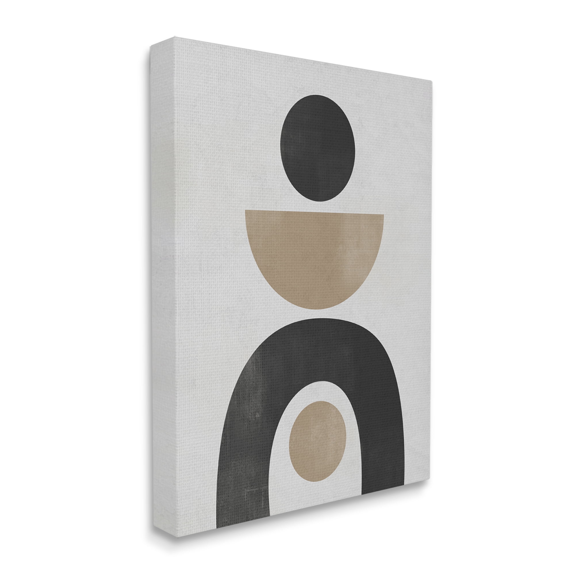 Stupell Industries Black & Beige Arch Shapes Abstract Painting Gallery Wrapped Canvas Art Print Wall Art, 24 x 30