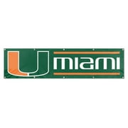 MIAMI HURRICANES 8' WIDE OFFICIAL TAILGATE BANNER