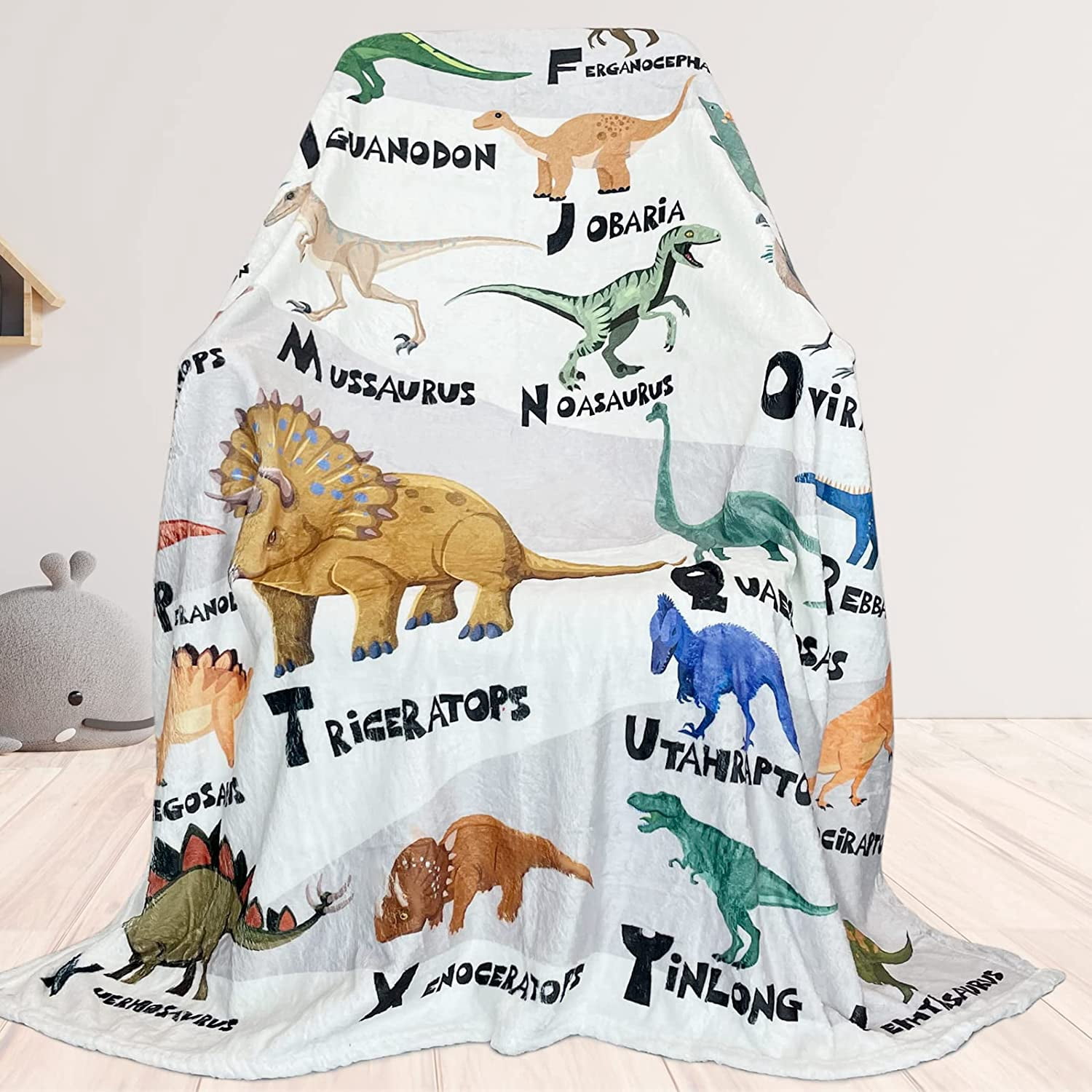 LHSHID Dinosaur Blanket for Boys Soft Cozy Flannel Warm Dinosaur Unique Gifts Dinosaur Room Decor Throw Blanket for Teens Kids for Couch Sofa Bed Dino Blanket for Girls Teens