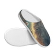 thumbnail image 3 of Daiia Starry Sky Cloud Wolf Print Women’s Fuzzy Slippers Memory Foam Lightweight House Shoes Cozy Loafer Flannel House Shoes-44/45, 3 of 7