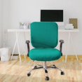thumbnail image 3 of Housses de Siège de Chaise de Bureau Élastiques Housse Extensible Vert Foncé, 3 of 8