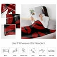 thumbnail image 5 of Fleece Blanket Lipprint Kisses Red and Black Blankets, Soft Cozy Warm Flannel Throw Blanket, Valentine's Day Lips Texture Blanket for Bed Couch Sofa,50x60In, 5 of 9
