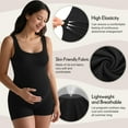 thumbnail image 3 of Lsupdaol 1 Pcs Women Maternity Bodysuit Pregnancy Shapewear Sleeveless Tank Top Shorts Jumpsuit Ribbed Maternity Workout Romper, 3 of 11