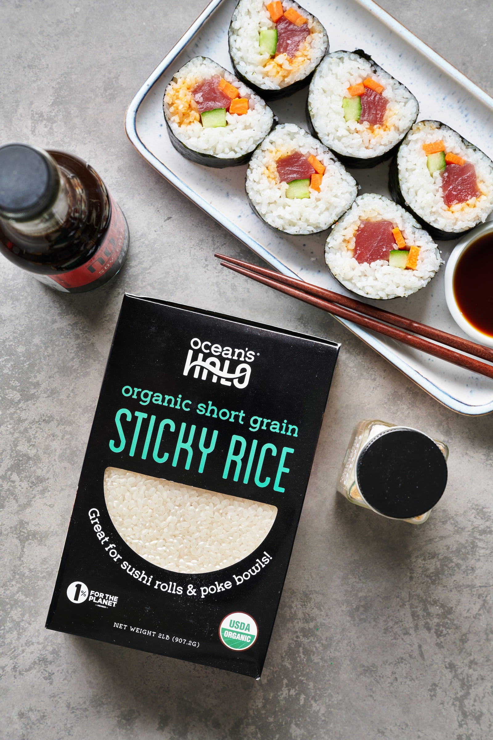 (2 pack) Ocean's Halo Organic White Sticky Sushi Rice, 2 lb.