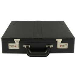 - HH-003PM/BK Faux Leather Briefcase - Black