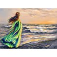 thumbnail image 1 of (DE1572) Seaside Gril en 5D Full Round Rhinestone Art Picture DIY Set 40x30cm 20X30cm Verde FLhrweasw Nuevo, 1 of 1