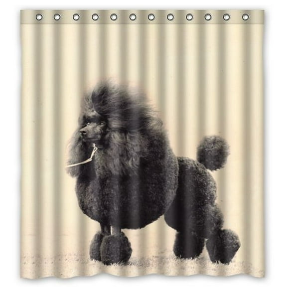 YUSDECOR Poodle As A Lion Good Waterproof Shower Curtain Set with Hooks Bathroom Accessories Size 60x72 inches