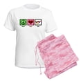 thumbnail image 6 of CafePress - Peace Love Pool Women's Light Pajamas - Women's Short Sleeve Print T-Shirt and Pants Light Cotton Pajama Set, 6 of 7