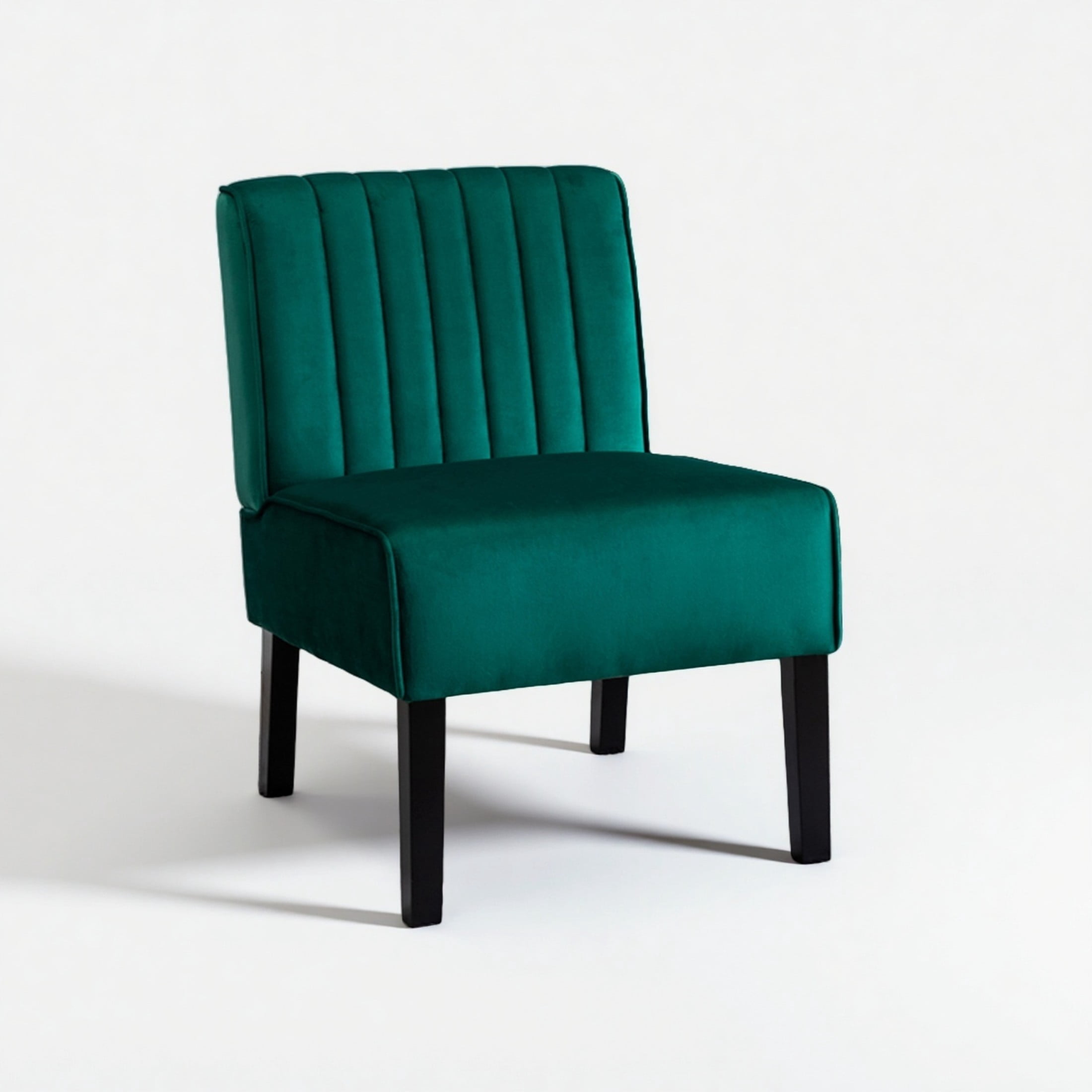 GDF Studio 29.5" Mid-Century Modern Accent Chairs Set of 2 with Channel Tufted Velvet Upholstery, Green