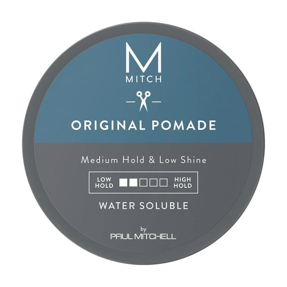 MITCH by Paul Mitchell Original Pomade for Men, Medium Hold, Low Shine Finish, Water-Soluble, For All Hair Types, 3. oz.