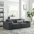 thumbnail image 2 of Modular Sofa Couch, Dark Grey Gray, Fabric, French Living Lounge Cafe Lobby Hospitality Restaurant, Modern Contemporary HB33309, 2 of 10