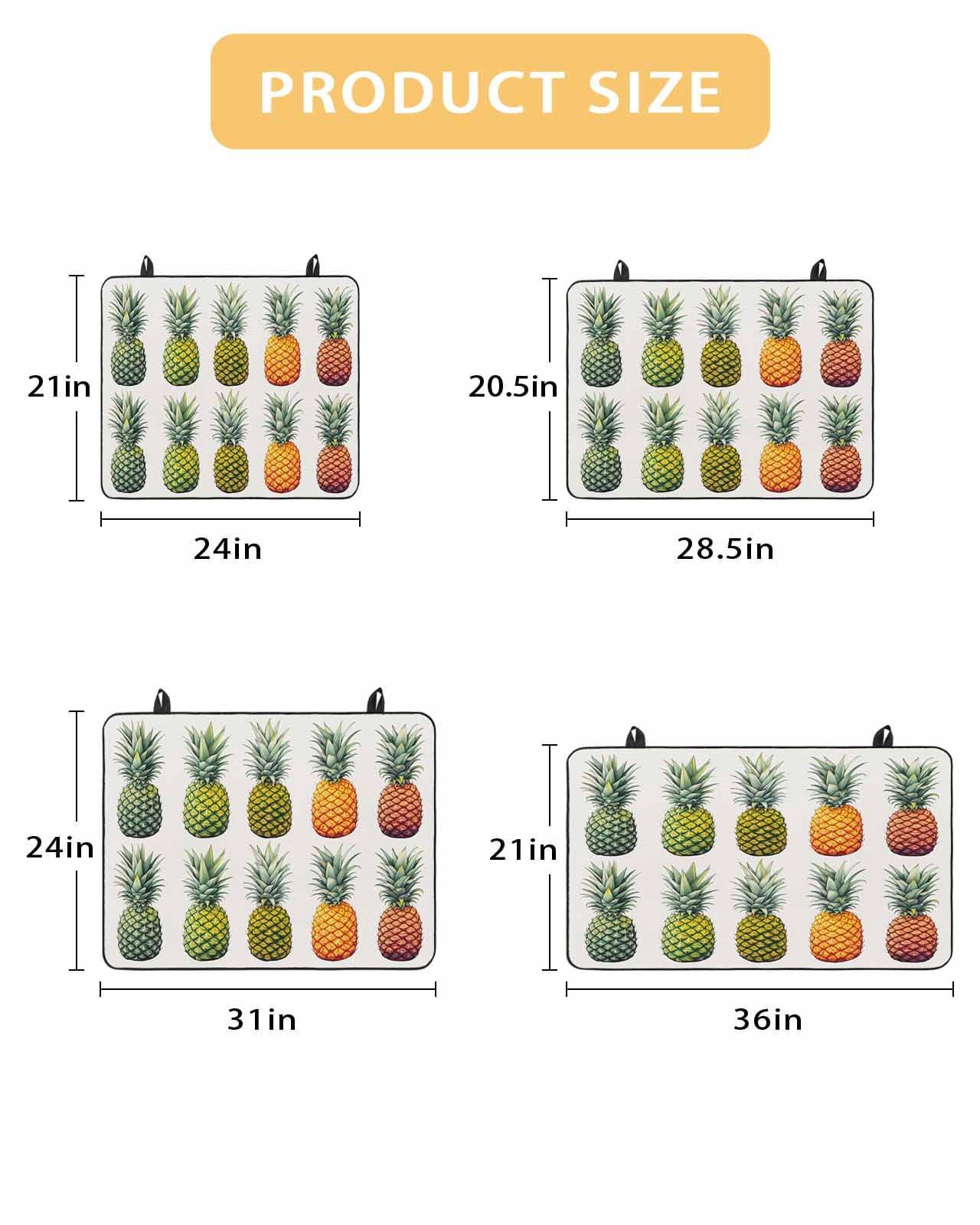 nqOlkjepod Large Induction Cooktop Protector Mat 24"x21", Gradient Pineapple Stove Top Covers for Electric Stove, Watercolor Modern Fruit Decorative Stove Burner Cover Mats, Glass Top Stove Cover