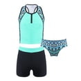 thumbnail image 3 of MSemis Kids Girls Front Zipper Tees Bikini Briefs and Short Bottoms Summer Beachwear, 3 of 4