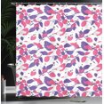 thumbnail image 3 of Ambesonne Animals Shower Curtain, Colored Flowers and Birds, 69"Wx84"L, Pink and Blue Violet, 3 of 4