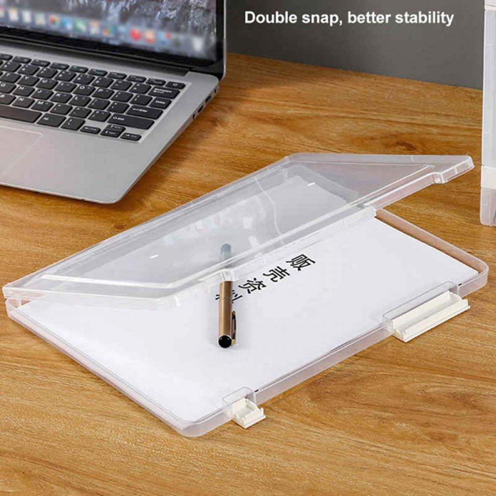 4 Pcs Clear Paper Storage Boxes For 8.5 X 11 Inch Letter Paper