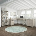thumbnail image 4 of Bush Furniture Key West 60W L Desk with Cabinets & Bookcase in Washed Gray, 4 of 4