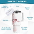 thumbnail image 3 of JSTEL Red Cherry Blossom Flower Floral 1 30 oz Tumbler Stainless Steel Water Bottle Vacuum Insulated Cup with Straw Lid & Handle For Travel Car Cup Holder, 3 of 8