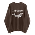 thumbnail image 5 of Gibobby Sudaderas para mujer Top con estampado de animales a la para mujer, sudadera cálida de manga larga, camisa holgada informal con cuello redondo, de blusa (Café, XL), 5 of 5